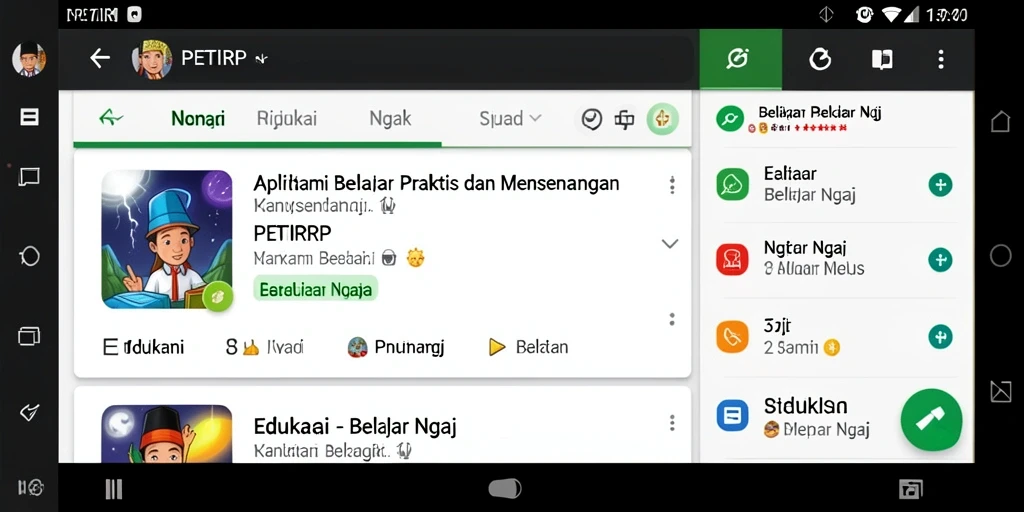 Tampilan antarmuka PETIRRP yang user-friendly untuk belajar ngaji.